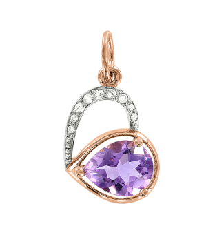Anhänger aus Rotgold 585° mit Amethyst, Zirkonia 