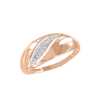 Damenring aus Rotgold 585° mit Zirkonia 