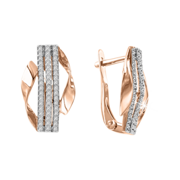 Ohrhänger aus Rotgold 585° mit Zirkonia 