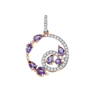 Anhänger aus Rotgold 585° mit Amethyst, Zirkonia 