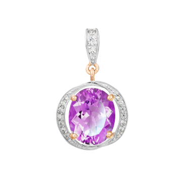 Anhänger aus Rotgold 585° mit Amethyst, Zirkonia 