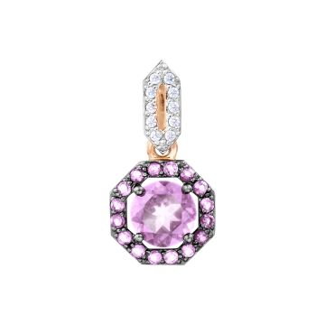 Anhänger aus Rotgold 585° mit Amethyst, Zirkonia 