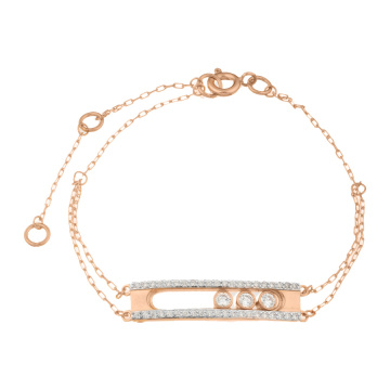 Armband aus Rotgold 585° mit Zirkonia 