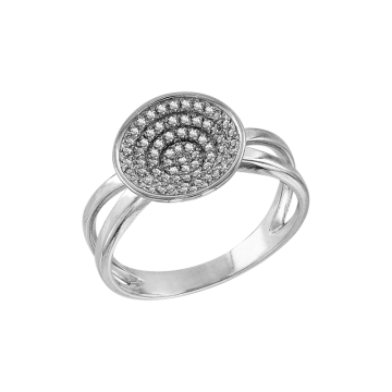 Weißgold 585°Damenring mit Zirkonia 