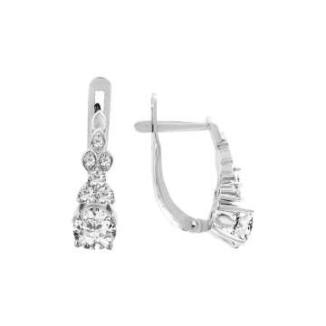 Weißgold 585° Ohrringe mit Zirkonia Swarovski 