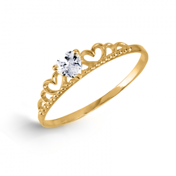 Gelb gold 585 Damenring mit Zirkonia 