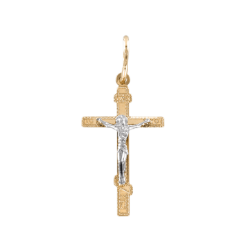 Gelb/ Weißgold 585 Kreuz 