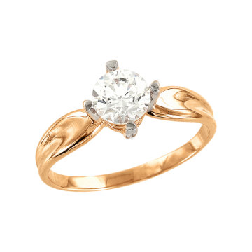Gelb gold 585 Damenring mit Zirkonia Swarovski 