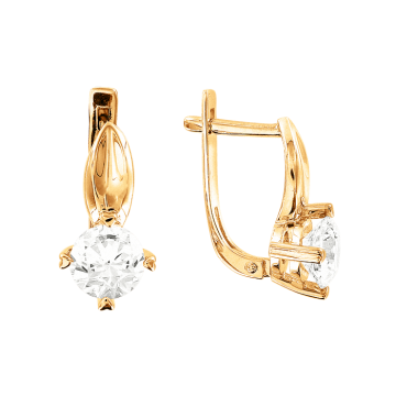 Gelb gold 585 Ohrhänger mit Zirkonia Swarovski 