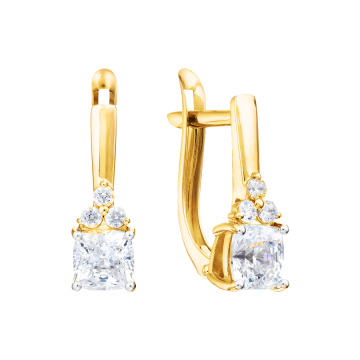 Gelb gold 585° (14K) Ohrringe mit Zirkonia 