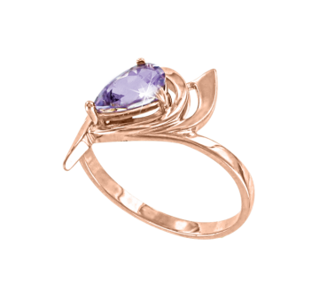 Rotgold 585° Damenring mit Amethyst 