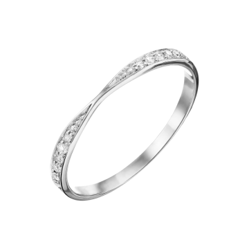 Lady´s ring in white gold of 585 assay value (14K) with zirconia 