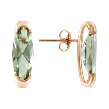 Ohrstecker aus Rotgold 585° mit grünen Amethysten 