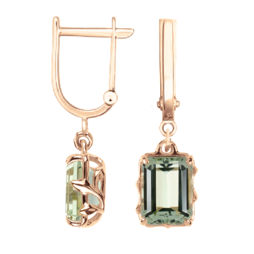 Ohrringe aus Rotgold 585° mit Amethyst 