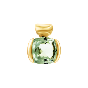 Anhänger aus Gelb gold 585 mit grünem Amethyst 