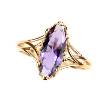 Rotgold 585° Damenring mit Amethyst 