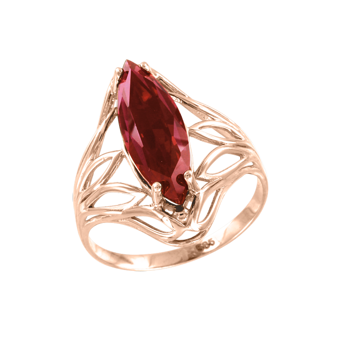 Кольцо с рубином золото 585