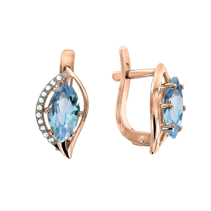 925 Silber Ohrringe Mit Blauem Topas - Elegante Tropfenform Mit Zirkonia